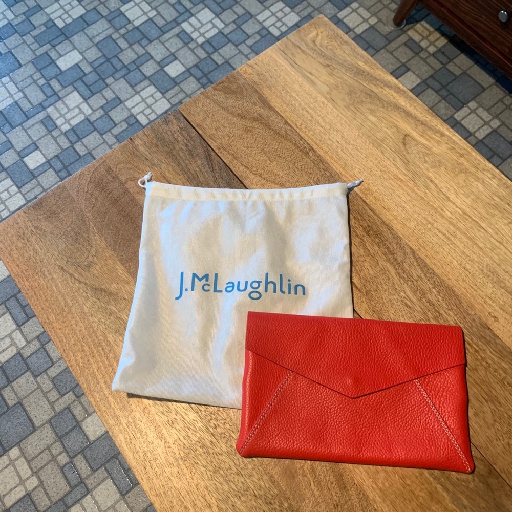 red j. mclaughlin envelope clutch